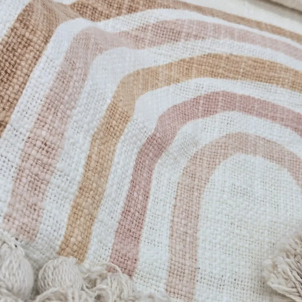 Marlo Lorenz Muted Rainbow Table Runner Tassels 14x72